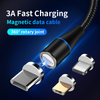 A01M12 Newest Gen 12 Magnetic Data Cable 1m 2m Wholesale Usb Cable Rotation Round Shape C Usb Cable