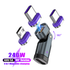 180 Bending L-Shape Type C Cable Adapter Support 240W Fast Charging & Data Sync (Included 3 Magnetic Tips)