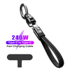 Greenport 240W High Power 5A Super Fast Charging Data Sync Typc-C Leahter Keychain Cable