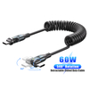 A59-60W Double 540 Degree Type-C to Type-C TPU Spring Fast Charging Data Cable