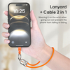 0.3m 1.2m Charing Lanyard Cable Phone Wrist & Neck Strap 5A 240W Data Cable Lanyard