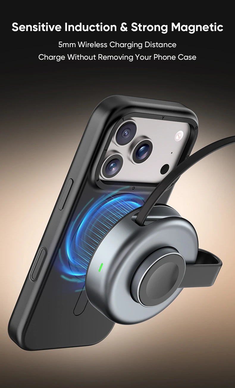 YW13 strong magnetic wireless charger charging through phone case