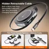 YW14 wireless charger with 80cm built-in retractable USB-C cable