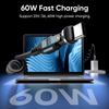 A59-60W Double 540 Degree Type-C to Type-C TPU Spring Fast Charging Data Cable