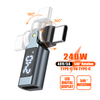 540 Degree Rotating Phone Laptop Charger 240W Type-C Adapter with LED Display