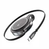 YW13 wireless charger with retractable cable pulled out
