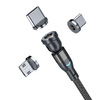 360 + 180 Degree Rotation Magnetic 3 in 1 Phone Charger Cord 12W Fast Charging Cable