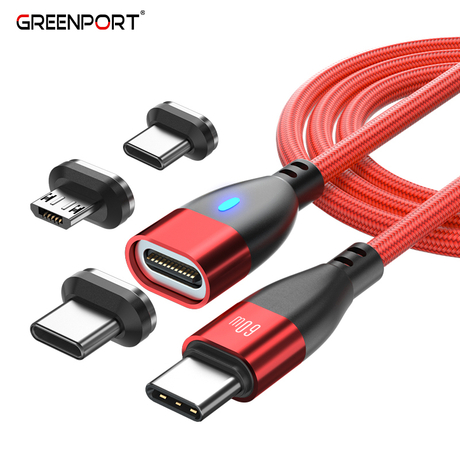 Greenport 24pin PD60W 3 in 1 Magnetic Charging Data Cable