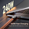 240W Type C Keychain Cable | PD240W 5A 48V Phone Laptop Leather Cord C To C Fast Charging & Data Cable