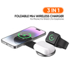 mini Size 15w Mobile Watch Headset Magnetic Foldable 3 In 1 Fast Charger Station Dock Wireless Travel Charger
