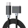 28V 5A USBC to Maf-safe 3 Siver Black Color Nylon Braide Laptops Charging Cable
