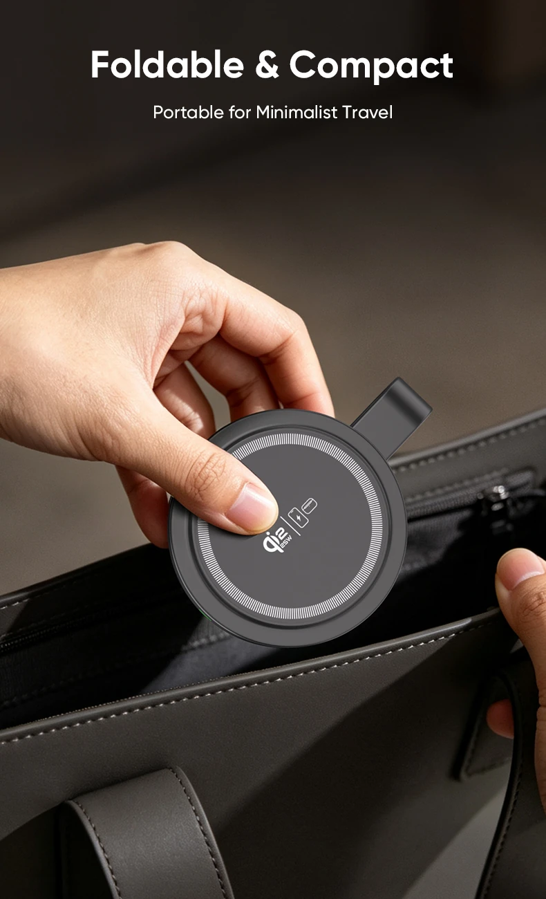 YW13 foldable compact travel wireless charger