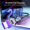 A06M16 16Pin 240W Flat insert Type-C 180 degree Rotating magnetic fast charging data cable