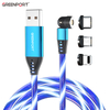 A03M05 Upgraded LED Glow Flowing Magnetic Charging Cable Luminous Fast Charging And Data Transfer 3 in 1 Cable