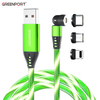 A03M05 Upgraded LED Glow Flowing Magnetic Charging Cable Luminous Fast Charging And Data Transfer 3 in 1 Cable