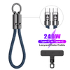 Phone Lanyard & Data Cable 2 in 1 | 240W 5A Fast Charging Type-C USBC Separable Cable Lanyard 30cm 120cm