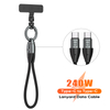 240W C to C Keychain Lanyard 14cm 30cm 120cm Phone Laptops Charging & Data Cord Type-C to USB-C 2 in 1 Phone Accessories