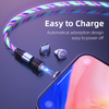 LED Flowing Light TPE Glowing Fast Charging 540 Degree Rotating Mobile Phone Luminous Charging Data Cable