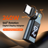 540 Degree Rotating Phone Laptop Charger 240W Type-C Adapter with LED Display