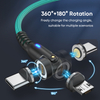 A07M9 9Pin 540 degree rotating PD60w type-c magnetic fast charging data cable (Spiral SR Style)