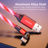 A09M01 540 Degree Rotation 3 In 1 Luminous Glow Flowing Mobile Phone Cable Wholesale Magnet Charger Cable