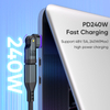 180 Bending L-Shape Type C Cable Adapter Support 240W Fast Charging & Data Sync (Included 3 Magnetic Tips)