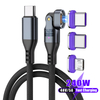 240W TYPE-C Charging Cable | 3 in 1 Magnetic Phone Charger Cable 180 Rotation 480mbps High Speed Transfer Data Cable