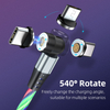 LED Flowing Light TPE Glowing Fast Charging 540 Degree Rotating Mobile Phone Luminous Charging Data Cable