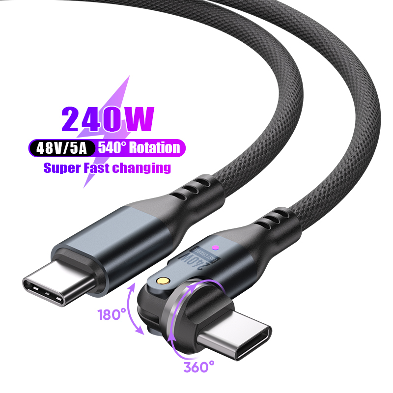 240W Super Fast Charging Type-C Cable - 540° Rotation Tech Redefines Charging