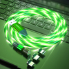 A09M01 540 Degree Rotation 3 In 1 Luminous Glow Flowing Mobile Phone Cable Wholesale Magnet Charger Cable