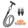 240W C to C Keychain Lanyard 14cm 30cm 120cm Phone Laptops Charging & Data Cord Type-C to USB-C 2 in 1 Phone Accessories