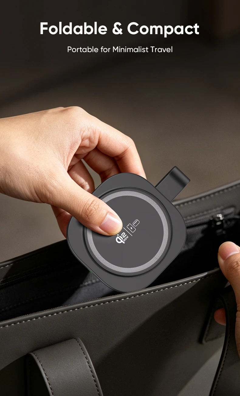 YW14 foldable compact travel wireless charger