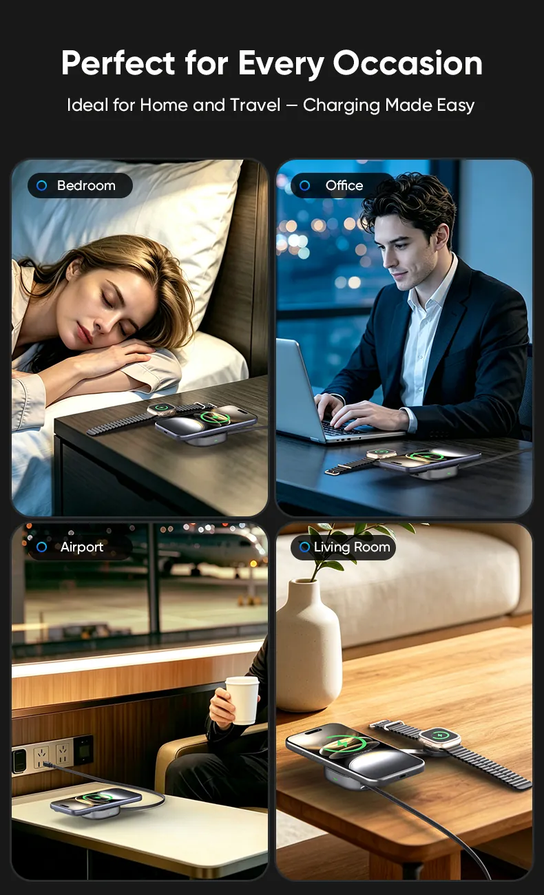 YW14 wireless charger for bedroom, office, airport and living room