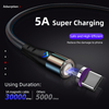 A04M12 Hot on Sale 5A Magnetic Data Cable Fast Charging Triangle LED Indicator 3 in 1 Charging Cable 1M for Phone Accessories