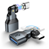 540 Rotating USB Adapter | Micro & Type C & IOS Magnetic Charger Converter for Phone Laptops Charging And Data Transfer