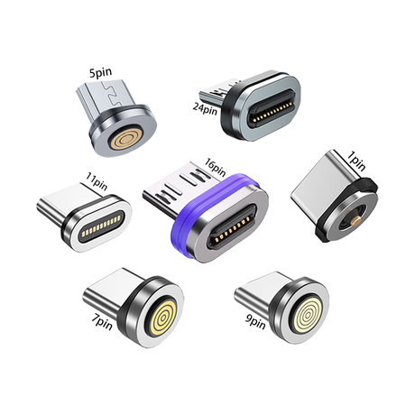 Type-C & Micro Usb & IOS Magnetic Connector Head Adapter Tips for Phone & Laptop Magnet Charging Data Cable