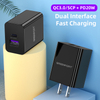 YZ47LNew PD 20W US Wall Charger Type-C Quick Charger Home Travel 20W Charging Station Fast Portable Charger
