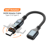 15cm OTG Short Cable 240W Type C (USB-C) Rotating Adapter Cable Phone Laptop Charging Data Transfer Adapter