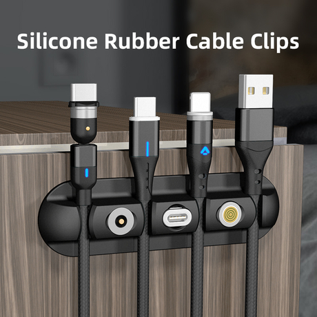 Cable Tangle & Clutter Free Organizer | Self-adhesive Charging Data Cables USB Cords Management Desk Clip