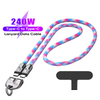 Multifunction 3 in 1 Mobile Phone Charging & Data Transfer & Lanyard 1.2M 120cm Crossbody Neck StrapType C USB-C Cable 240W