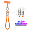 New Type-C To Type-C PD240w Lanyard Data Charging Lanyard Cable (Customizable Sticker And Logo)
