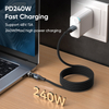 240W 540° Rotation Self Winding Type C To USB-C 5A Fast Charging Data Cable