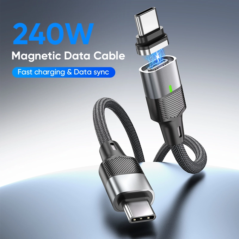 240W Magnetic USB-C Cable Guide for Fast Charging and Data Sync