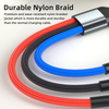 Custom Box 1.2m USB & Type C Multiple Device Charging Cable 6 in 1 Nylon Braided Cord With Mico USB USBC 3 Heads
