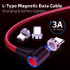 A05M12 90 Degree Durable L-shape Magnetic Data Cable Fast Charging 3 in 1 Charging Cable 1M for Phone Accessories
