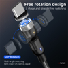 Wholesale on stock magnetic charging cable 540 degree rotation micro usb fast charging data cable