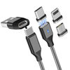 2020 Newest design Magnetic USB A /USB C to Micro USB C / IOS fast charging data cable nylon braided micro usb cable