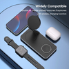 Multifunctional 3 in 1 Wireless Magnetic Charger 15W Foldable Stand Up Fast Charging Station For IPhone Airpods And App Watch