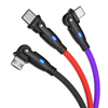 180 Degree Free Rotation Mobile Phones Fast USB Charging Cables USB Charger Data Cable LED Light Cable for Gaming Charging
