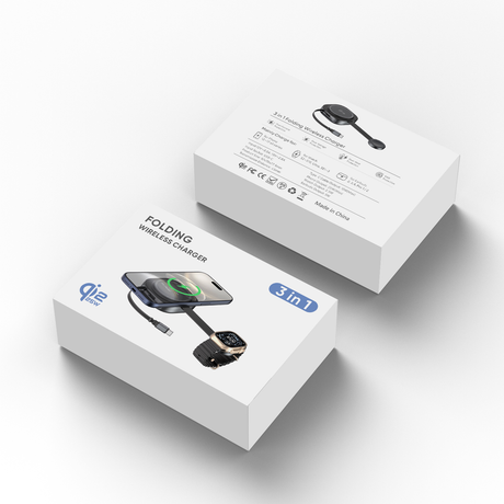 QI2.2 Retractable Mini 3 in 1 Round Wireless Charger